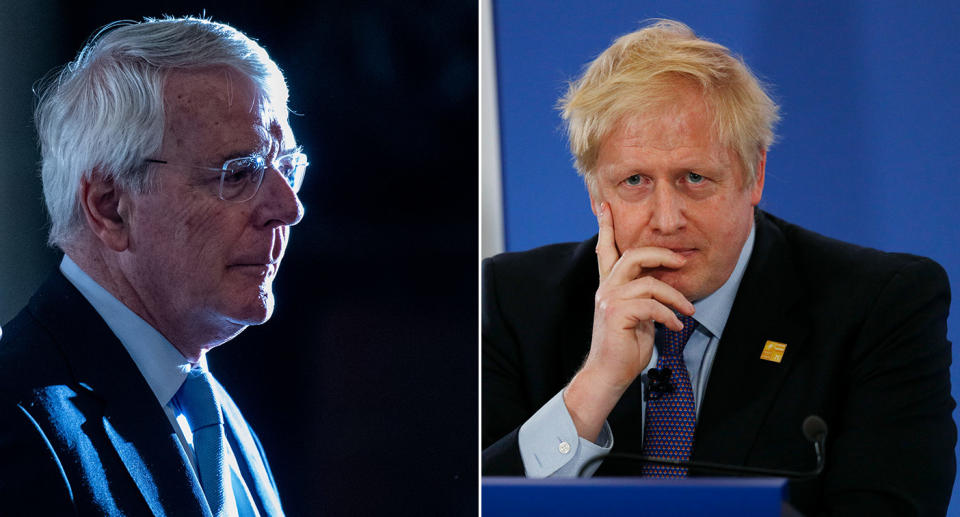 Sir John Major urged voters in three constituencies to vote against Boris Johnson's Tories