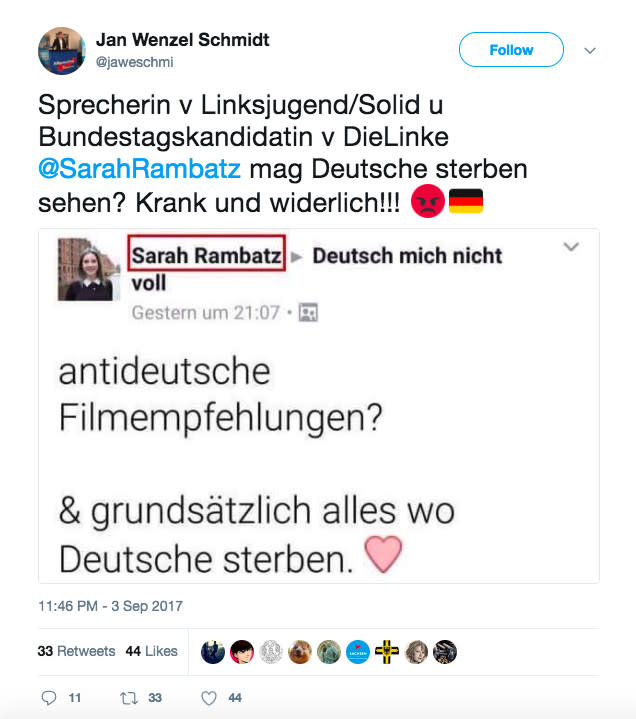 Dieser Tweet von AfD-Politiker Jan Wenzel Schmidt zählte zu den Auslösern des Shitstorms (Bild: Screenshot/Twitter)