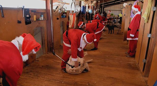 In the spirit of Christmas the men have decided to dress up. Source: Packsaddle Roadhouse.