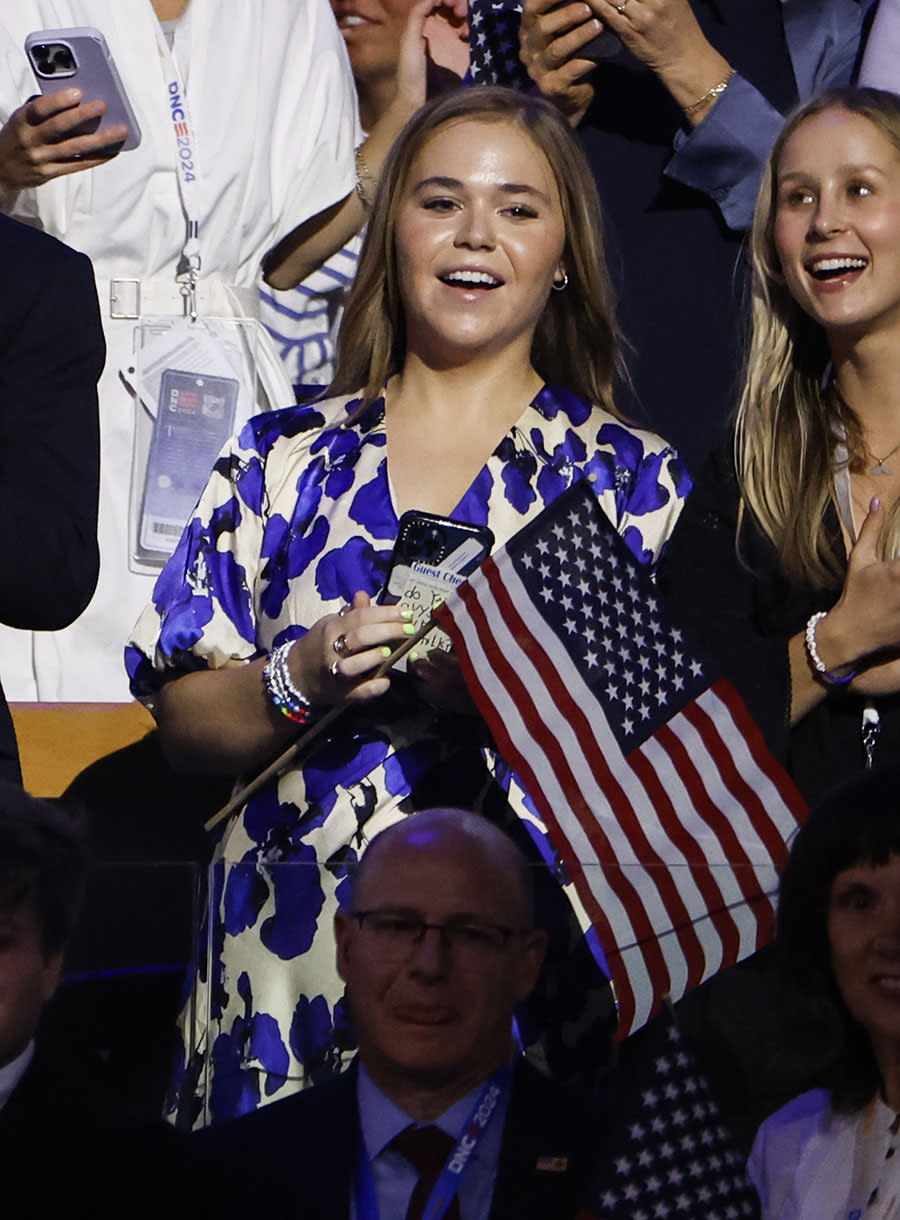 CHICAGO, ILLINOIS - AUGUST 22: (L-R) Gus Walz, Democratic vice presidential candidate Minnesota Gov. Tim Walz and Hope Walz  attend the final day of the Democratic National Convention at the United Center on August 22, 2024 in Chicago, Illinois. Delegates, politicians, and Democratic Party supporters are gathering in Chicago, as current Vice President Kamala Harris is named her party's presidential nominee. The DNC takes place from August 19-22. (Photo by Kevin Dietsch/Getty Images)