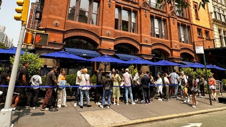 Outside of Lafayette cafe in NYC