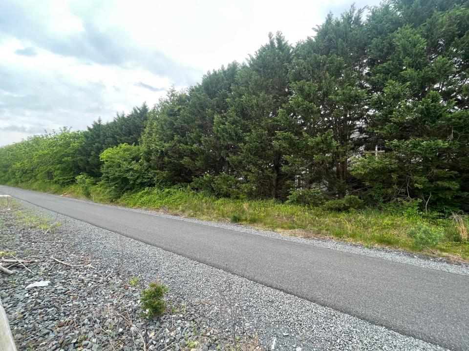 When completed, the Georgetown-Lewes bicycle trail will travel the 17 miles between its namesake towns. Pictured here is the trail near Beach Time Distilling in Lewes on May 13, 2023.