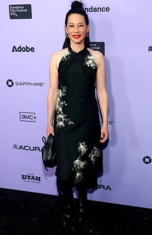 <p>Matt Winkelmeyer/Getty Images</p> Lucy Liu attends the "Presence" premiere during the 2024 Sundance Film Festival in Park City, Utah