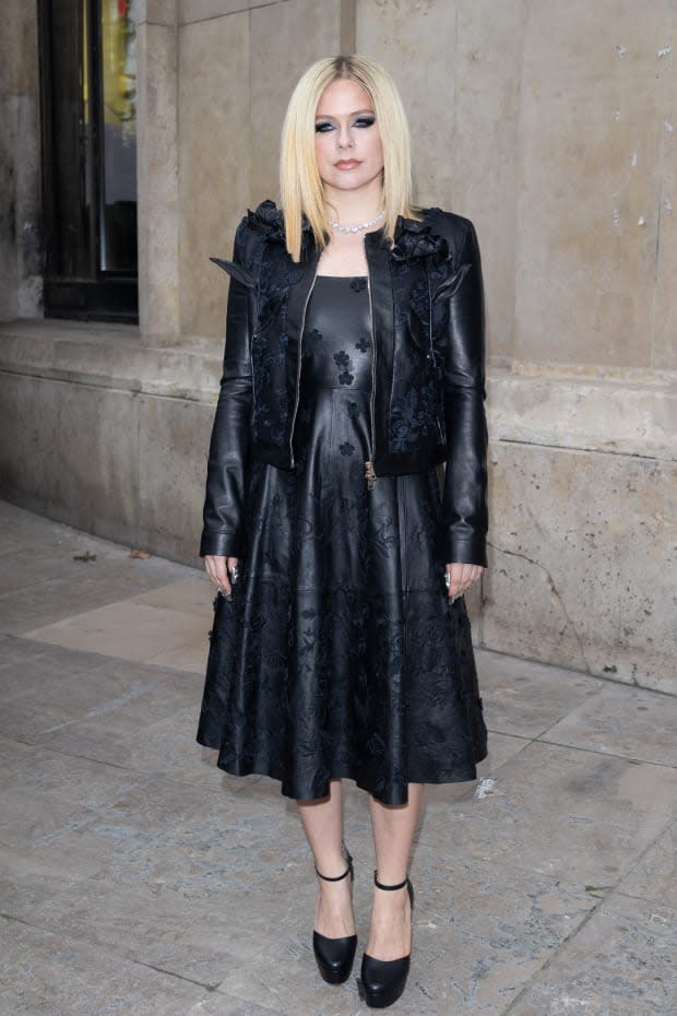 <em>Avril Lavigne at Elie Saab's Fall 2023 runway show.</em><p>Photo: Marc Piasecki/WireImage</p>