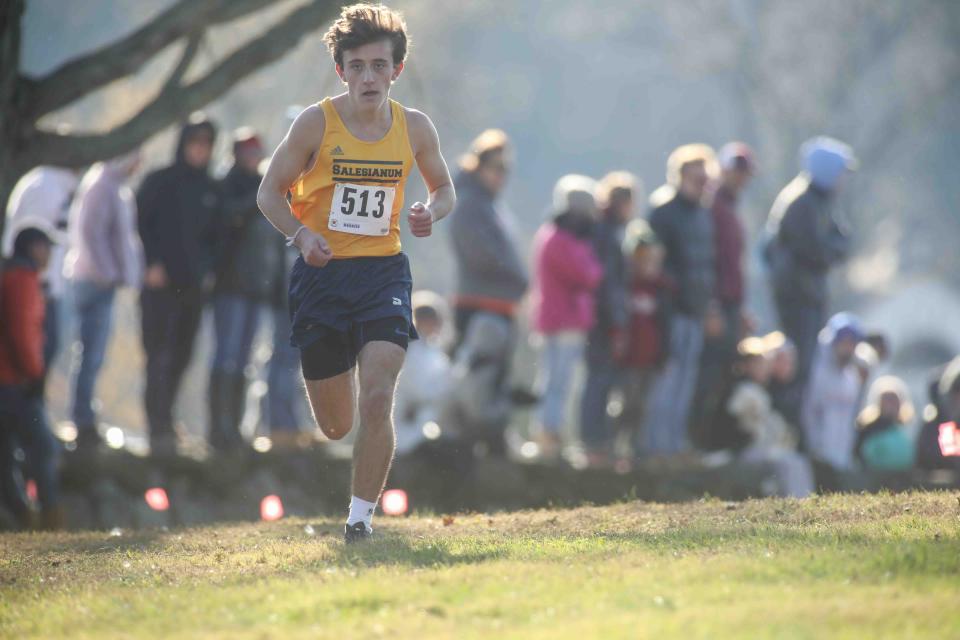 Salesianum Michael Keehan wins the boys division I race with a time of 16:31.42 at the DIAA Cross Country Championships Saturday, Nov. 10, 2018, at Brandywine Creek State Park.