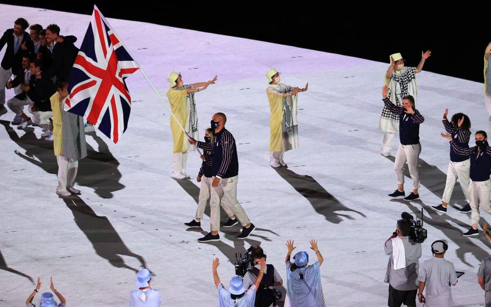 Delegation from the UK takes part in the Parade of Nations at the Tokyo 2020 Olympics opening ceremony in Tokyo, Japan on 23 July 2021  - Sergei Bobylev/Getty Images