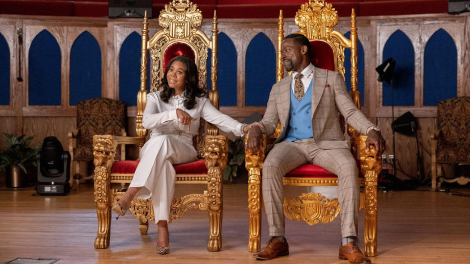 Regina Hall and Sterling K. Brown in Honk for Jesus. Save Your Soul.