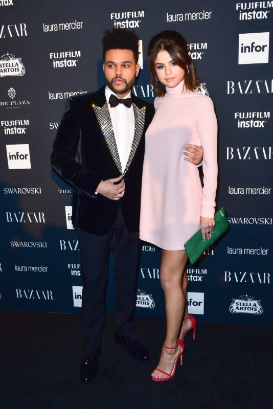 The Weeknd and Selena Gomez in September 2017<p>Sean Zanni/Patrick McMullan via Getty Images</p>