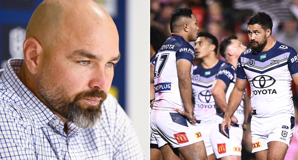 Pictured left is North Queensland Cowboys coach Todd Payten.