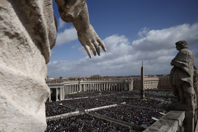 Pope Francis attends Palm Sunday service