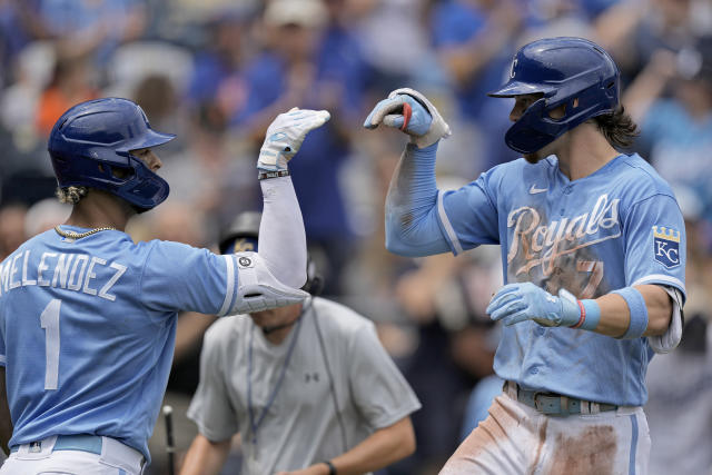 Kansas City Royals starting pitcher Brady Singer throws during the