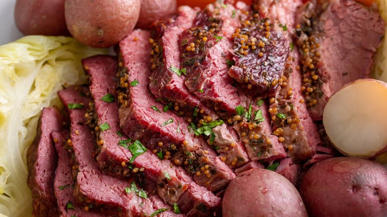 Corned beef with cabbage and potatoes