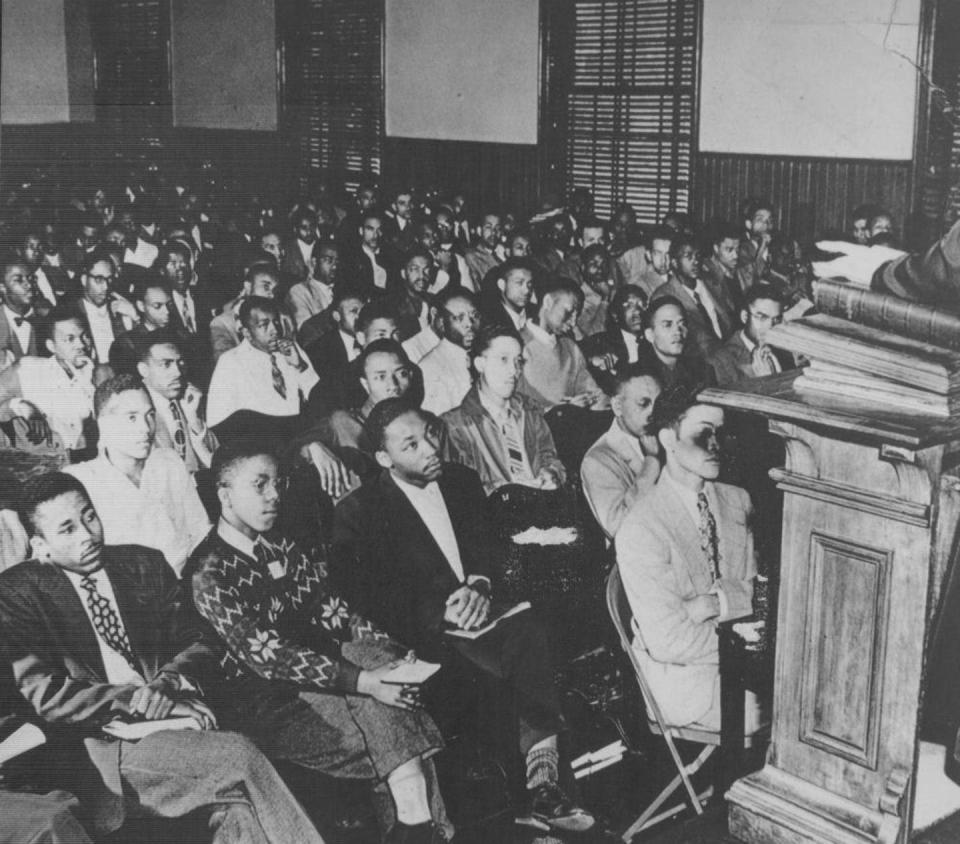 Martin Luther King attends chapel service in the 1940s.