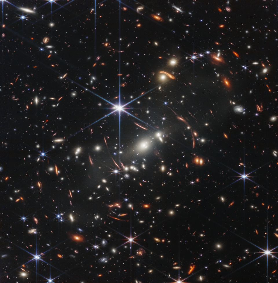 A large number of galaxies shown as small bright dots against a dark background.