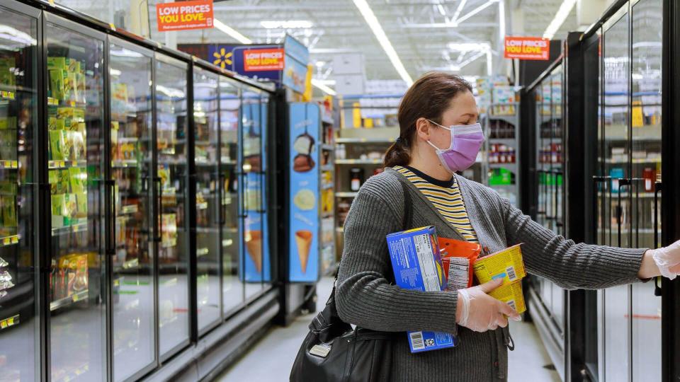 walmart customer in freezer section