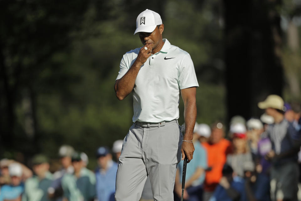 Tiger Woods didn’t have a great day on the links Friday. (AP)