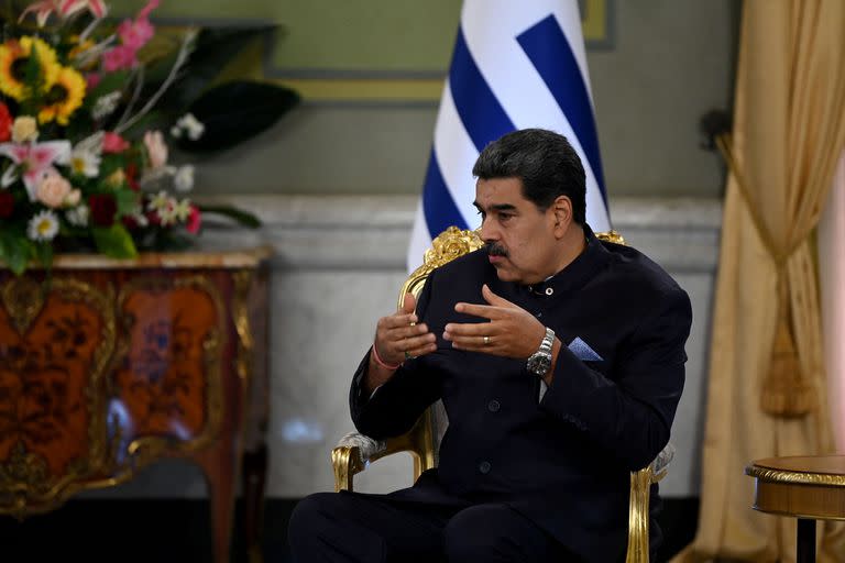 Nicolás Maduro, en el Palacio de Miraflores. (YURI CORTEZ / AFP)