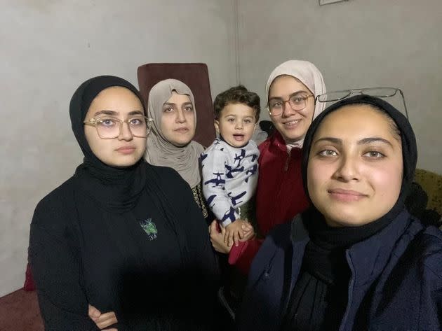 Heiam Alsawalhi's sister and her family sheltering near the Egyptian border.