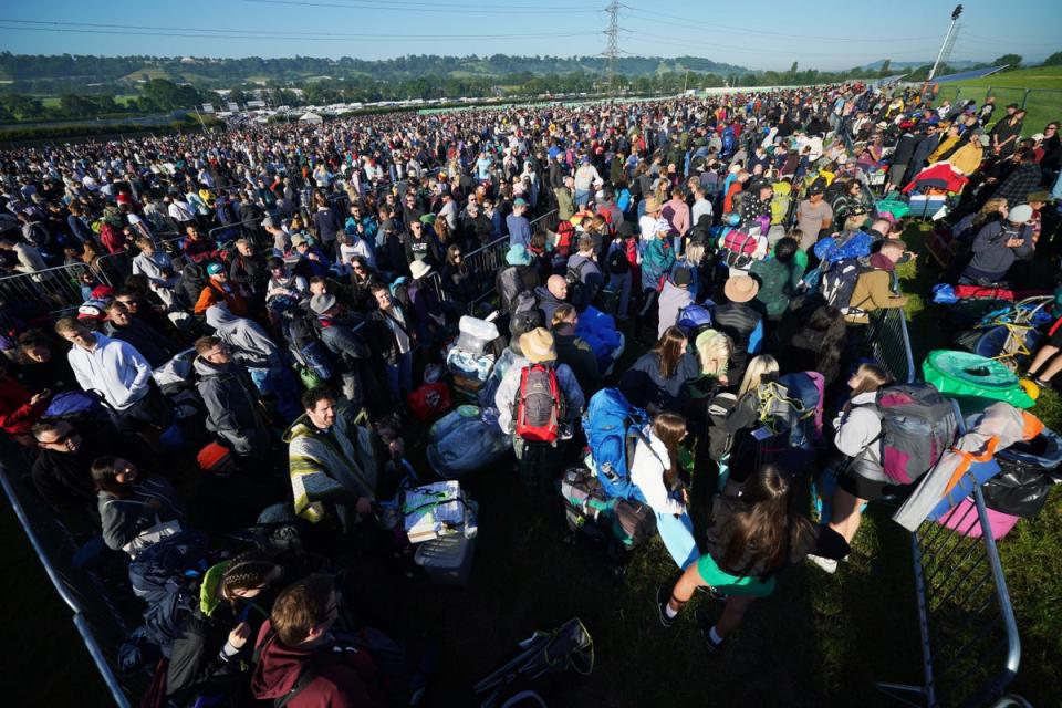 There were long queues around the gates (Yui Mok/PA) (PA Wire)