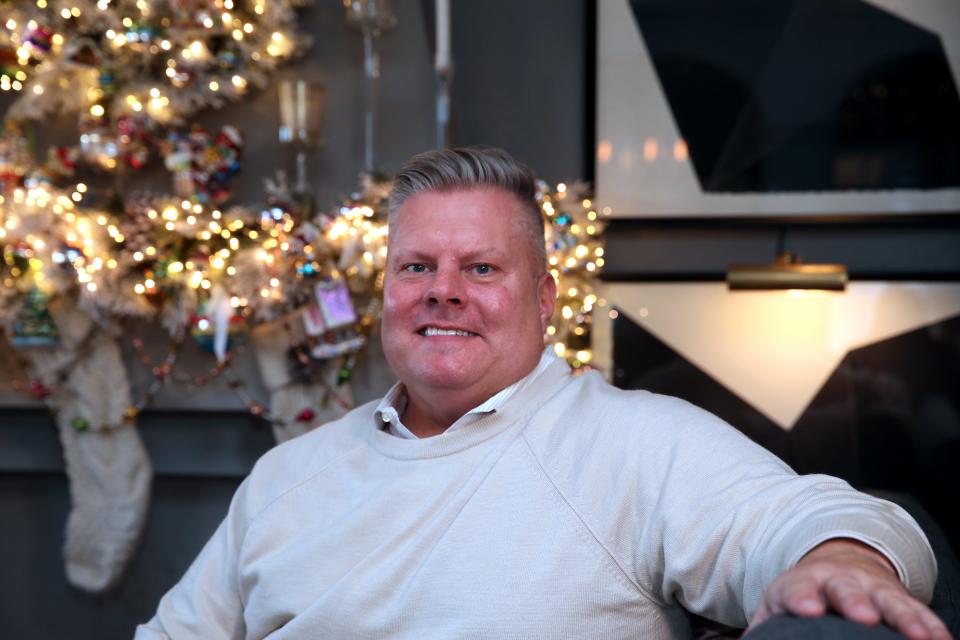 Mitchell Conklin's work carries over to his bright holiday decor. He  owns Luce Lighting & Luxuries on Vliet Street.