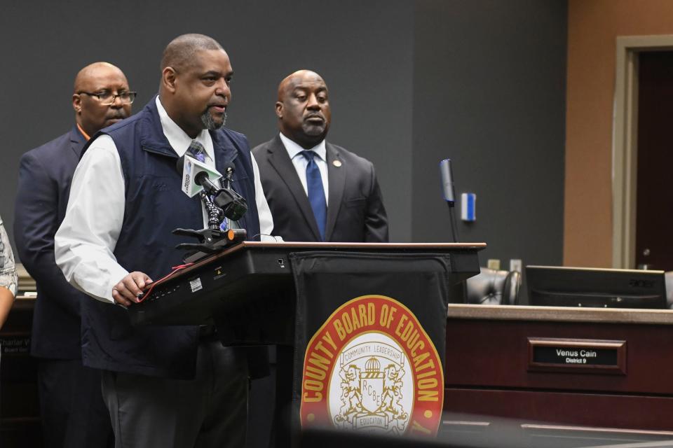 FILE - Richmond County Sheriff Richard Roundtree speaks at a press conference about the T.W. Josey High School shooting on Wednesday, Aug. 16, 2023, at the Richmond County Board of Education.