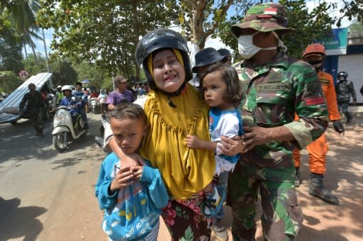 A 5.9-magnitude quake aftershock struck at a shallow depth in the northwest of Lombok Thursday