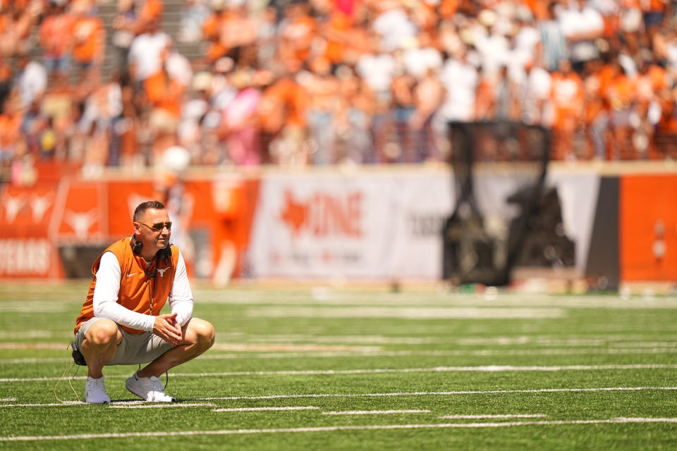 Steve Sarkisian and No. 11 Texas will open their season against Rice on Saturday.