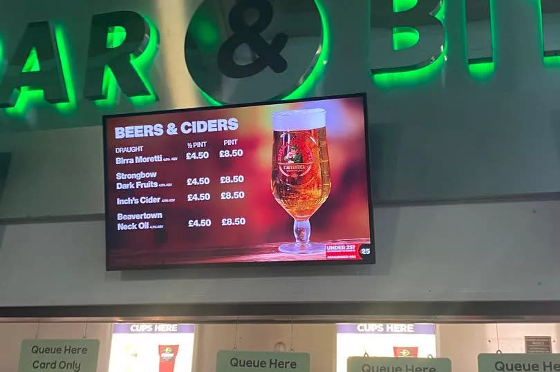 Pint prices at AO Arena -Credit:MEN