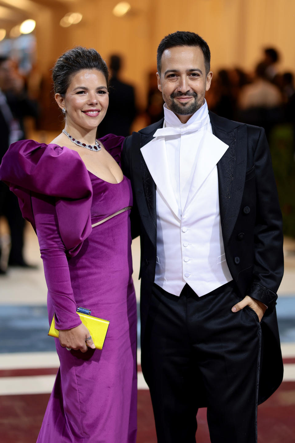 Vanessa Nadal and Lin-Manuel Miranda arrive at the Met Gala on May 02, 2022