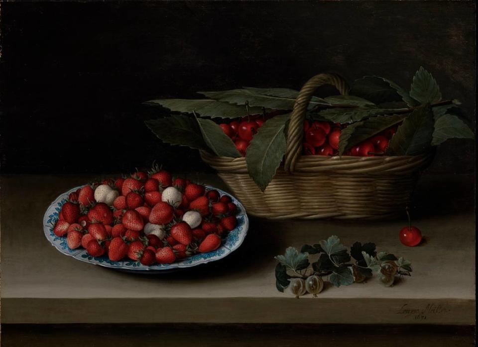The Kimbell Art Museum in Fort Worth has acquired “Still Life with a Bowl of Strawberries, Basket of Cherries, and Branch of Gooseberries,” a 1631 painting by Louise Moillon.
