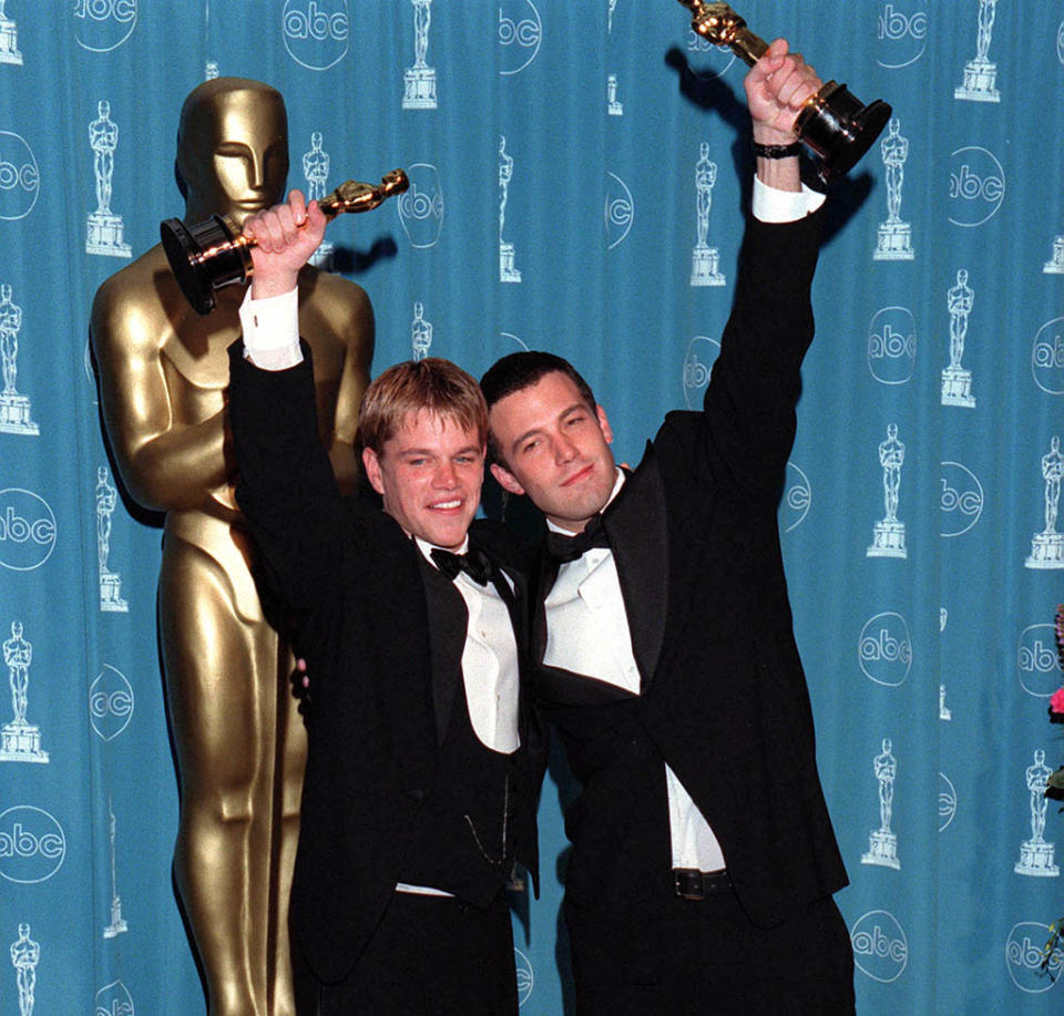 Matt Damon and Ben Affleck at the 1998 Oscars. (Photo: Evan Agostini/ImageDirect)