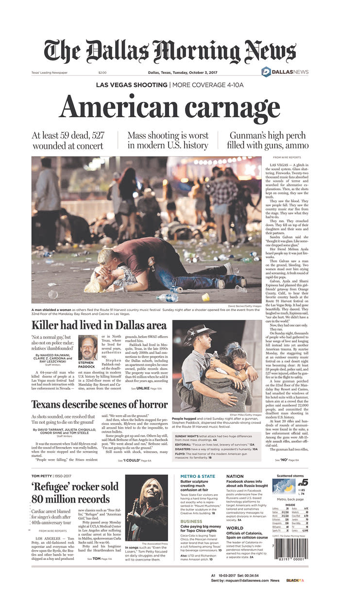 <p>“The Dallas Morning News,” published in Dallas, Texas.(newseum.org) </p>