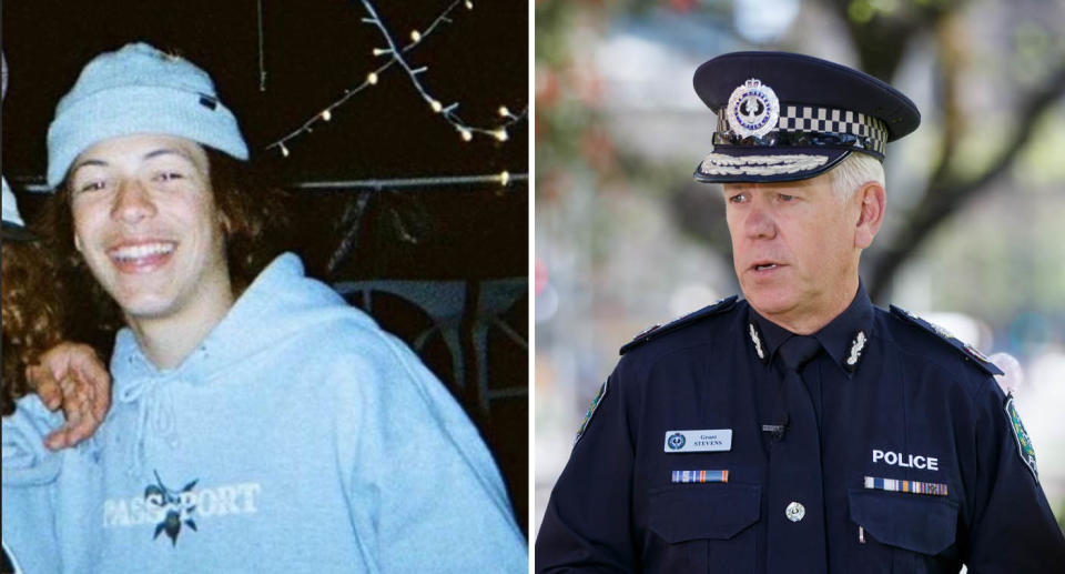 Charlie Stevens (left) remains on life support in hospital. His father Grant Stevens (right) is by his bedside. Source: AAP