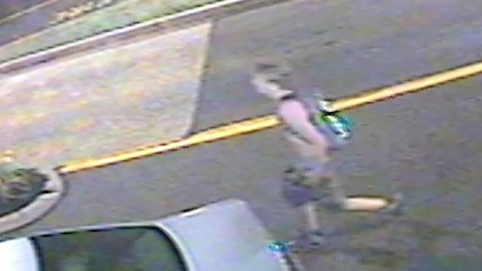 Not long after Ongsiako's 911 call, police got a call from a fast-food restaurant five miles from her home. Employees reported seeing a young, blonde man with a backpack. They said he was walking through their drive-thru, knocking on windows and was carrying a knife.  / Credit: Monmouth County Prosecutor's Office/Surveillance video