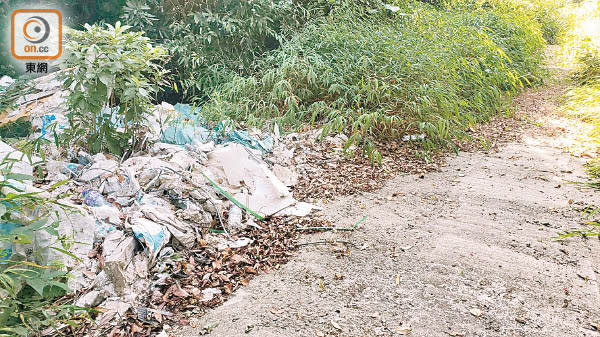 疑遭非法開墾的道路，連接非法傾倒廢棄場及「神秘丁屋」。