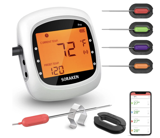 Govee Bluetooth Meat Thermometer, Wireless Kitchen Grill Thermometer w