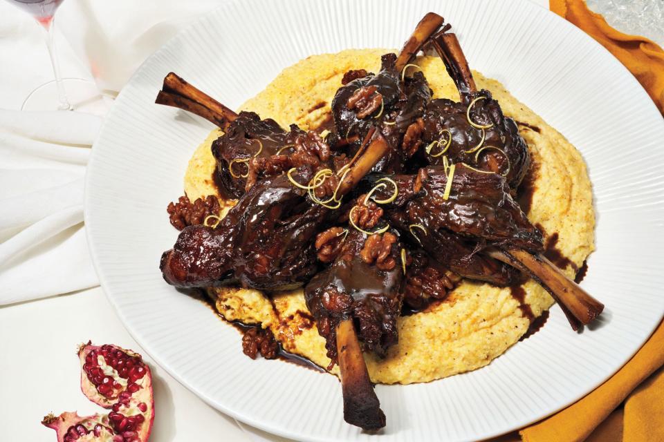 Lamb Shanks With Pomegranate and Walnuts