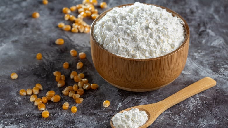 bowl filled with cornstarch 