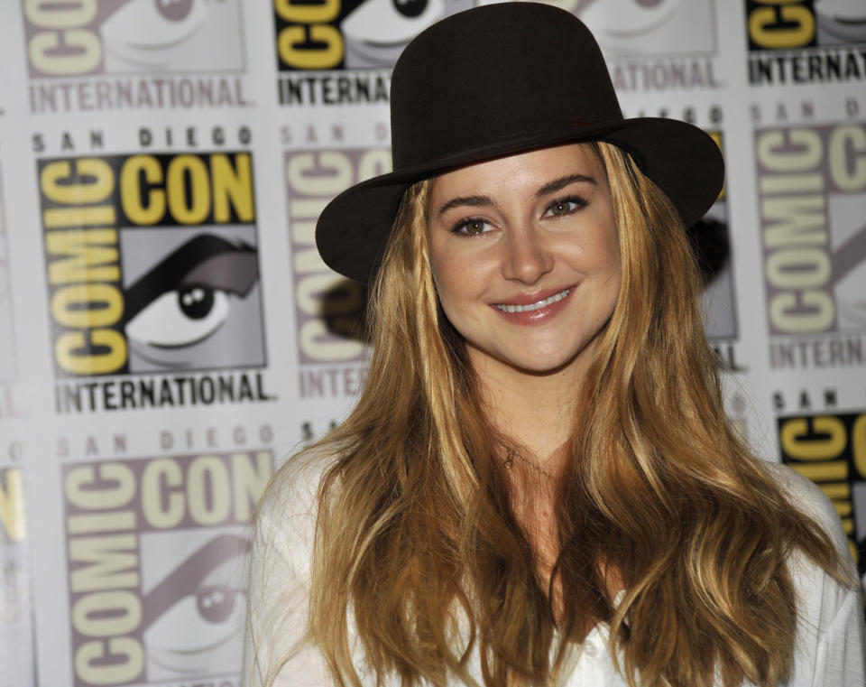 Shailene Woodley attends the "Divergent" press line on Day 2 of Comic-Con International on Thursday, July 18, 2013 in San Diego, Calif. (Photo by Chris Pizzello/Invision/AP)