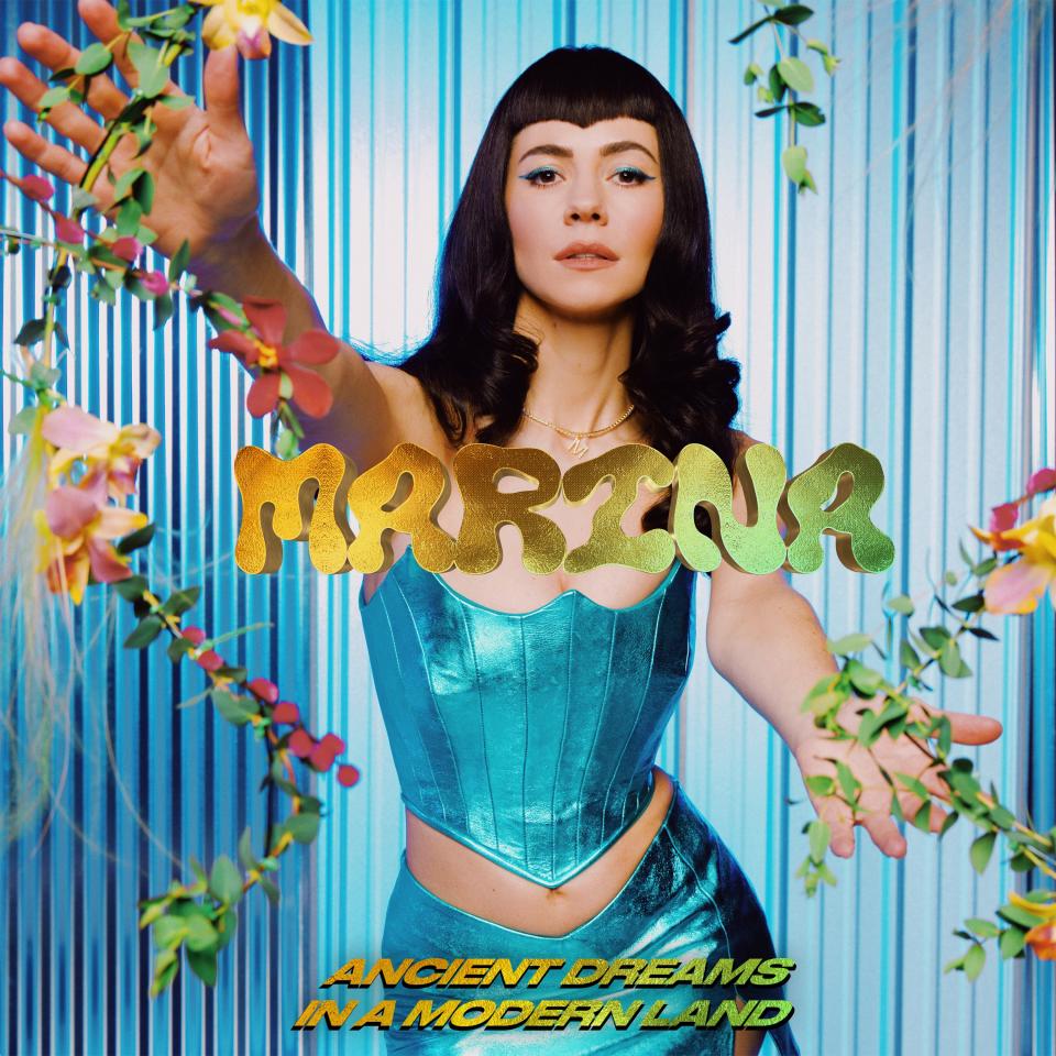 The album cover for Marina’s Ancient Dreams in a Modern Land.