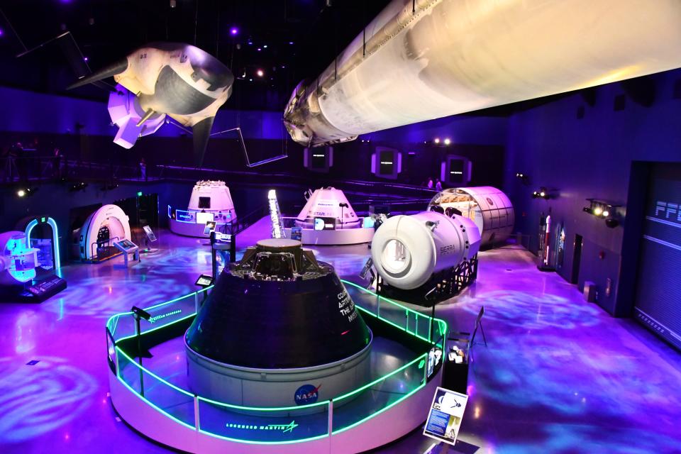 The media got a sneak peek inside Gateway: The Deep Space Launch Complex, the new attraction at Kennedy Space Center Visitor Complex. Besides interactive exhibits and four options for space travel, there are flight flown artifacts including the Orion EFT-1 Capsule, SpaceX Cargo Dragon COTS-2, and a SpaceX Falcon 9 booster. 