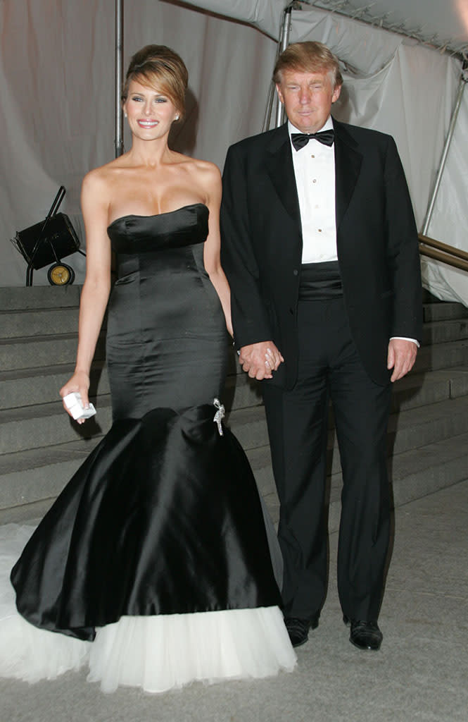 Donald and Melania Trump at the Met Gala in 2005