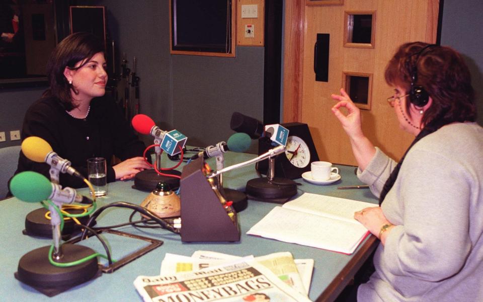 Monica Lewisnky being quizzed by Jenni Murray - PA/ BBC