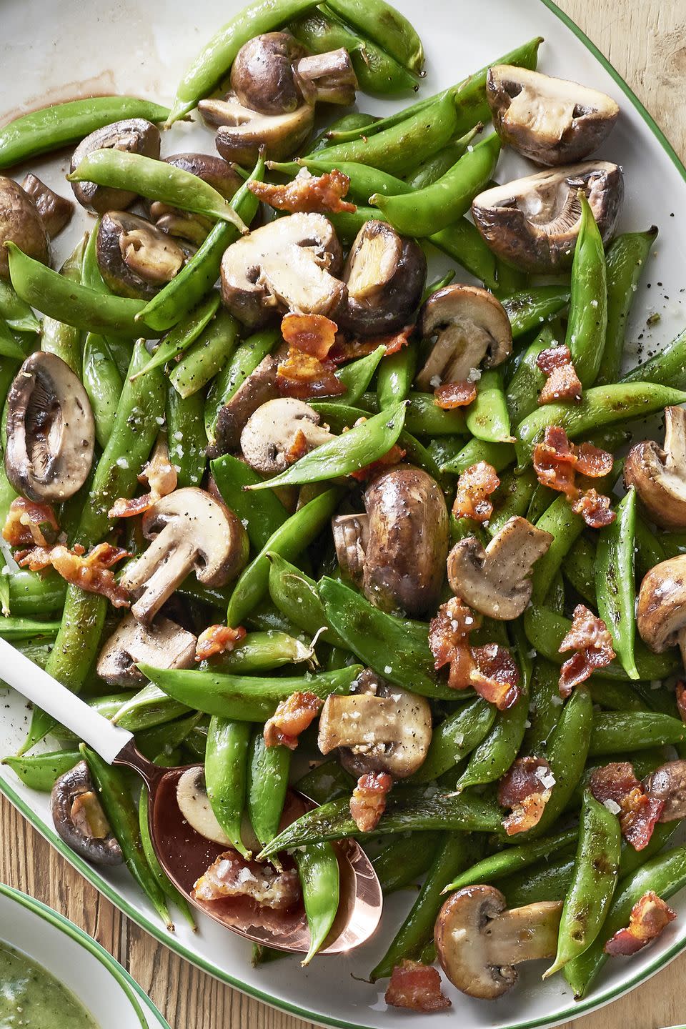 Roasted Snap Peas and Mushrooms