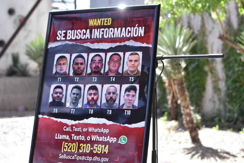 A photo of ten fugitives wanted by the U.S. Department of Homeland Security and Mexican law enforcement as part of the Se Busca initiative.
