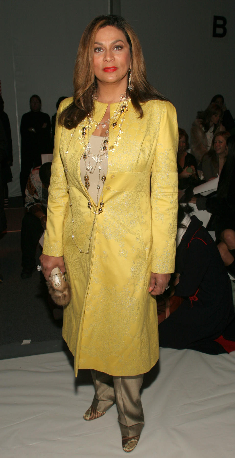 Tina Knowles, Chaiken Fall 2005 show, Olympus Fashion Week, Bryant Park, February 8, 2005, New York City