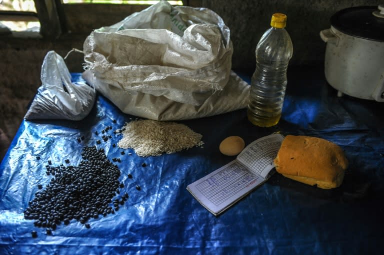 A view of the basic foodstuffs that Cubans receive each month with their ration book