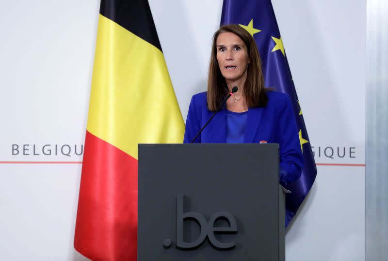 Belgium's PM Wilmes holds news conference in Brussels