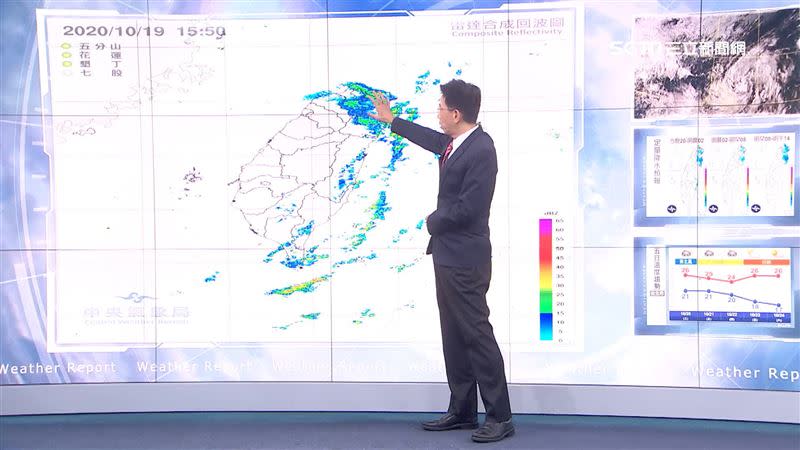 迎風面今日有明顯的降雨。