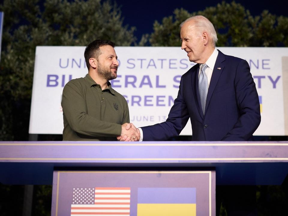 美國和烏克蘭總統在義大利七大工業國集團G7峰會期間，簽署了雙邊安全協議。